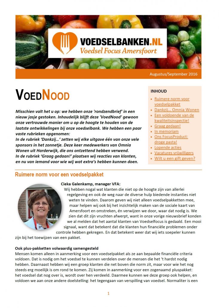 VoedNood augustus 2016 VoedNood augustus 2016